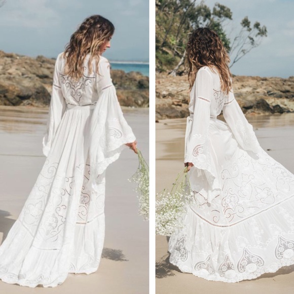 🌿 Spell Gwendolyn Gown Soft Pink • Size L - Picture 5 of 8